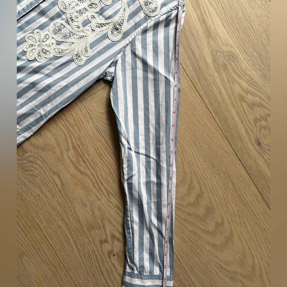 Ralph Lauren Striped Button-Down with Floral Lace - Picture 6 of 9